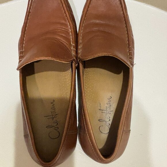 👞Cole Haan Men's Classic Loafers 9.5M Tan Leather Slip-ons Drivers - Picture 4 of 9